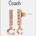 Coach Jewelry | Coach Signature Pave Bar Stud Rose Gold Earrings | Color: Gold/Pink | Size: Os