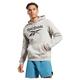 Reebok Herren Big Stacked Logo Sweatshirt, Medium Grey Heather, XL, Medium Grey Heather, XL