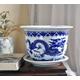 Mrdsre Ceramic Flower Pots Chinese Style Blue And White Porcelain Chlorophytum Green Plant Pot Chinese Hand Drawn Chinese Dragon Indoor/Outdoor Flower Pot Antique Home Decoration Ornaments