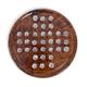 WOODEN SOLITAIRE BOARD GAME WITH PEARLESCENT GLASS MARBLES 20CM DIAMETER | Thuya wood | classic wooden solitaire game | strategy board game