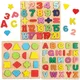 Jeu de société éducatif Montessori pour enfants puzzle en bois forme assortie puzzle 3D alphabet