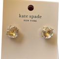 Kate Spade Jewelry | Kate Spade Round Crystal Cz Stud Earrings Clear/ Gold | Color: Gold | Size: Os