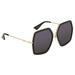 Gucci Accessories | New Gucci Black And Gold Oversized Women's Sunglasses | Color: Black/Gold | Size: 56mm-19mm-140mm