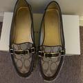 Coach Shoes | Coach Shoes Flynn Slip-On Loafers/ Driving Shoes Signature Logo Brown Us-9.5m | Color: Brown | Size: 9.5