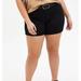 Torrid Shorts | Belted Mid Short - Sateen Black- Size 26 | Color: Black | Size: 26plus