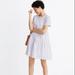 Madewell Dresses | Madewell Size Large Striped Crewneck Button-Front Tiered Mini Dress | Color: Blue/White | Size: L