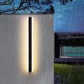 TZSMUM LED Outside Garden Wall Lights Indoor/Outdoor Long Strip Lamp Black Exterior Sconce Aluminium Up Down IP67 Waterproof Modern Terrace Yard Bathroom Bar Lighting (3000K Warm White,120CM)