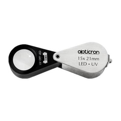 Opticron Folding Metal Loupe Magnifier with LED and UV Light (15x) 57108