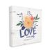 Stupell Industries Love Never Fails Blushing Roses 1 Corinthians 13:7 by Jo Moulton - Painting Canvas in Blue/Orange/Pink | Wayfair al-595_cn_30x30
