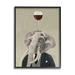 Stupell Industries Fancy Elephant Suit Monocle Holding Wine by Coco de Paris - Painting Canvas in Black/Brown/Gray | 20 H x 16 W x 1.5 D in | Wayfair