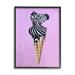 Stupell Industries Striped Zebra Ice Cream Cone Purple Background by Coco de Paris - Painting Canvas in Black/Pink/White | Wayfair al-411_fr_16x20