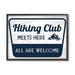 Stupell Industries Hiking Club Rustic Cabin Mountain Climbing Sign by Lil' Rue - Graphic Art Canvas in Blue/White | 24 H x 30 W x 1.5 D in | Wayfair