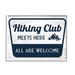 Stupell Industries Hiking Club Rustic Cabin Mountain Climbing Sign by Lil' Rue - Graphic Art Canvas in Blue/White | 11 H x 14 W x 1.5 D in | Wayfair