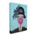 Stupell Industries Ostrich Stylish Vintage Black Hat Pink Bubblegum by Coco de Paris - Painting Canvas/ in Black/Blue/Pink | Wayfair