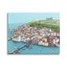 Stupell Industries Beautiful Seaside City Buildings Port Town Boats Illustration by Carla Daly - Graphic Art in Blue/Green/White | Wayfair