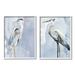 Stupell Industries Heron Birds Standing Blue Sky Watercolor by Stellar Design Studio - 2 Piece Painting Set Canvas in Blue/Gray | Wayfair