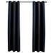 Eider & Ivory™ Curtains 2 Pieces Roller out Curtains Window Blinds w/ Rings Fabric Polyester in Black | 37" W x 95" L | Wayfair