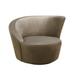 Pasargad Home Vicenza Collection Crescent Velvet Swivel Chair, Mocha - Pasargad Home CHAIR-C0242B