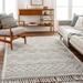 Kipp 27" x 45" Off White/Dark Gray/White Thatch/Gray/Neutral/White/Dark Brown/Medium Gray Area Rug - Hauteloom