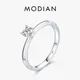 Modian-Bague en argent regardé 925 pour femme 10 cœurs CZ transparent diamant simulé bandes de