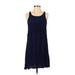 Xhilaration Casual Dress - A-Line Scoop Neck Sleeveless: Blue Solid Dresses - Women's Size X-Small