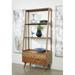 Corrigan Studio® Irelynne Two Drawer Bookcase Wood in Brown | 74 H x 67 W x 8 D in | Wayfair 718714742B4040CCBB535F45D38A9155