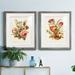Red Barrel Studio® Antique Floral Bouquet III - 2 Piece Picture Frame Print Set on Canvas Canvas, in Green/Indigo/Pink | Wayfair