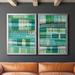 Orren Ellis Teal Pattern I 2 Piece Picture Frame Rectangle Print Set on Canvas Canvas, Solid Wood in Green/White | 36.5 H x 53 W x 2.5 D in | Wayfair