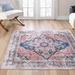 Blue/Navy 94 x 94 x 0.5 in Area Rug - Bungalow Rose Washable Yara Rug Polyester | 94 H x 94 W x 0.5 D in | Wayfair 3E2AECED064346A7A2DA48A76B51C7E3