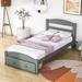 Red Barrel Studio® Twin Size Platform Bed Frame w/ Storage Drawer Wood in Gray | 36 H x 41 W x 79 D in | Wayfair 8FDA24BAA072474FBC55EF537114DFFC