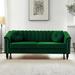 Rosdorf Park 76.5" Velvet Channel-Tufted Chesterfield 3-Seater Velvet in Green | 31.5 H x 76.5 W x 31.5 D in | Wayfair Sofas