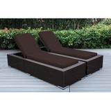 Latitude Run® Billyjo Outdoor Wicker Chaise Lounge - No Assembly Wicker/Rattan in Brown | 33 H x 29 W x 83 D in | Wayfair