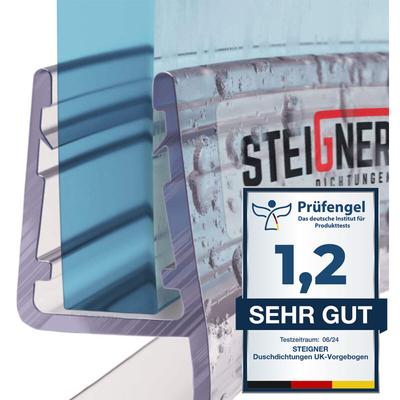 Steigner - Duschdichtung, 30cm, Glasstärke 5/6/ 7/8 mm, Vorgebogene pvc Ersatzdichtung für Image