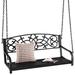 Costway 2-Person Outdoor Porch Metal Hanging Swing Chair with Sturdy Chains-Black