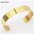 Bracelets en acier inoxydable pour hommes et femmes bracelet manchette doré simple bijoux avec