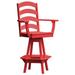 Poly Lumber Ladderback Swivel Bar Chair with Arms