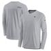 Men's Nike Gray New England Patriots Sideline Coach Chevron Lock Up Long Sleeve V-Neck Performance T-Shirt