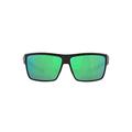 Costa Del Mar Men's Rinconcito Rectangular Sunglasses, Matte Black/Green Mirrored Polarized-580g, 60