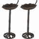 2x feuille design oiseau auge jardin support extérieur décoration oiseau bol de bain bassin en