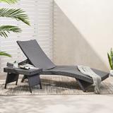 Hypoint Outdoor Wicker Armless Chaise Lounge and Table Set by Christopher Knight Home