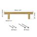 T Bar Pull Handle, 10mm Dia Stainless Steel Cabinet Pulls Gold Tone