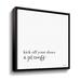 Trinx Kick Off Your Shoes Gallery Wrapped Floater-Framed Canvas in White | 36 H x 36 W x 2 D in | Wayfair 98FEA7C5579F4B2C865E45EDC4B94CDD