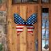 The Holiday Aisle® Patriotic USA Butterfly Door Hanger Wall Décor in Blue/Red/White | 20.5 H x 21.5 W x 0.25 D in | Wayfair