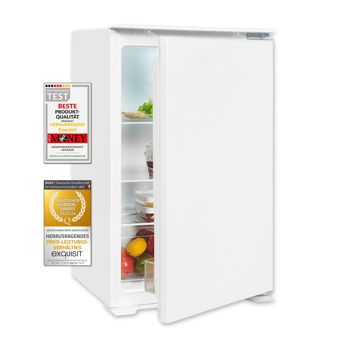 Exquisit Einbau Vollraumkühlschrank EKS131-V-040F | 129 l Nutzinhalt | Weiß Image
