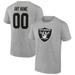 Men's Fanatics Branded Heathered Gray Las Vegas Raiders Team Authentic Custom T-Shirt