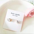 Kate Spade Jewelry | Last Onekate Spade My Love Heart Stud Earrings Gold | Color: Gold/White | Size: Os
