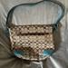 Coach Bags | Classic Coach Brown And Teal Shoulder Bag In Great Used Condition. | Color: Blue/Brown | Size: Os