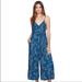 Free People Pants & Jumpsuits | Free People Hot Tropics Tropical Urban Outfitters Wide Leg Jumpsuit Small 4 | Color: Blue/Green | Size: 4