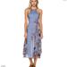 Free People Dresses | Free People Seasons In The Sun Midi Dress Blue Purple Floral Print Xs Nwt Flowy | Color: Blue/Purple | Size: Xs