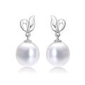 Diamond Treats Glamorous Pearl Drop Earrings with Rich White Freshwater Drop Pearls set in Stunning 925 Sterling Silver. These Dangling Pearl Drop Earrings are a Lovely Gift for Her